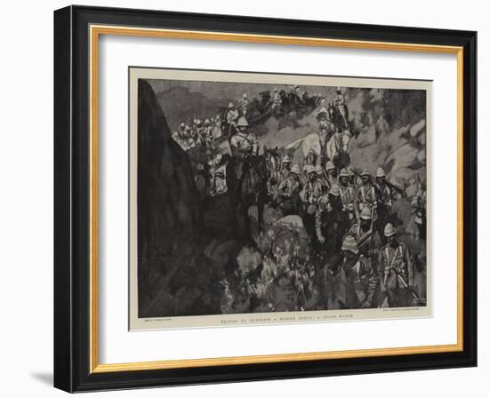 Trying to Surprise a Mobile Enemy, a Night March-Frank Craig-Framed Giclee Print