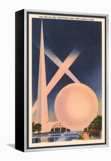 Trylon and Perisphere, Worlds Fair-null-Framed Stretched Canvas