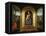 Tryptych: Enthroned Madonna and Child, St Catherine of Alexandria and St Barbara-null-Framed Premier Image Canvas