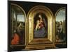 Tryptych: Enthroned Madonna and Child, St Catherine of Alexandria and St Barbara-null-Mounted Giclee Print
