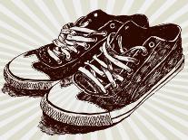 Vintage Sneakers Hand Drawn-tsaplia-Art Print
