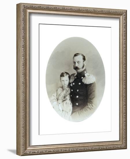 Tsar Alexander II and His Daughter Grand Duchess Maria Alexandrovna, Late 1850S-Andrei Deniere-Framed Giclee Print