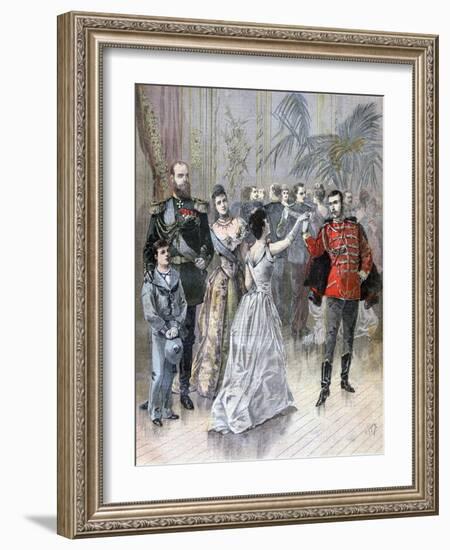 Tsar Alexander III of Russia and the French Ambassador in St Petersburg, 1893-Henri Meyer-Framed Giclee Print