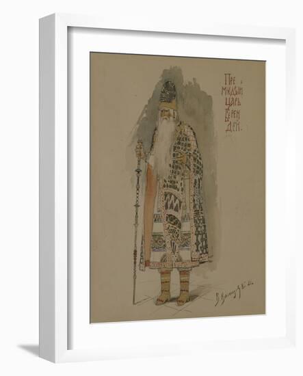 Tsar Berendey, Costume Design for the Opera Snow Maiden, 1885-Viktor Mikhaylovich Vasnetsov-Framed Giclee Print