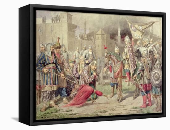 Tsar Ivan IV Vasilyevich the Terrible Conquering Kazan, 1880-Aleksei Danilovich Kivshenko-Framed Premier Image Canvas