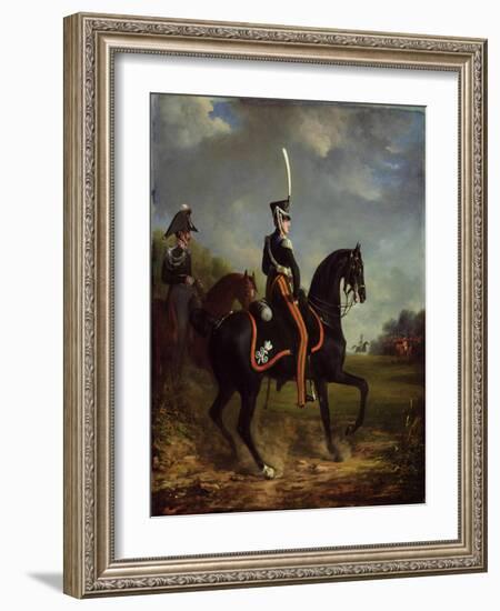 Tsar Nicholas I of Russia, When Grand Duke, Riding in Hyde Park-Alexander Ivanovich Sauerweid-Framed Giclee Print