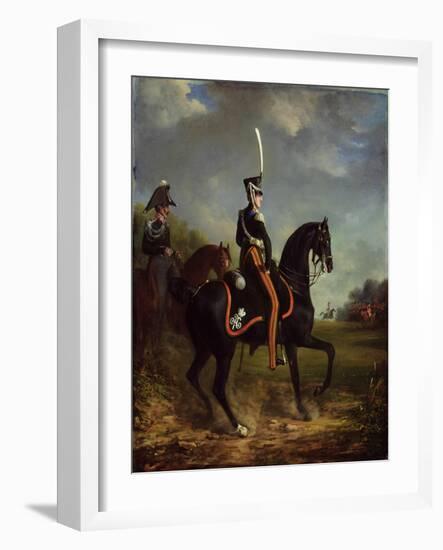 Tsar Nicholas I of Russia, When Grand Duke, Riding in Hyde Park-Alexander Ivanovich Sauerweid-Framed Giclee Print