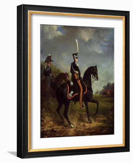 Tsar Nicholas I of Russia, When Grand Duke, Riding in Hyde Park-Alexander Ivanovich Sauerweid-Framed Giclee Print