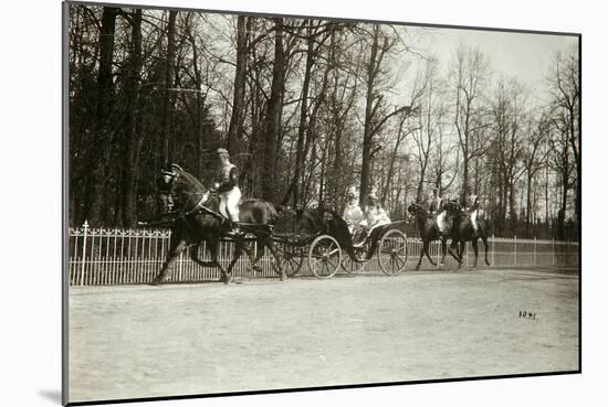 Tsar Nicholas II and Tsarina Alexandra Fyodorovna of Russia in a Carriage, Early 20th Century-K von Hahn-Mounted Giclee Print