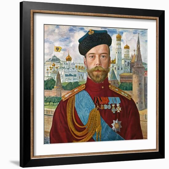 Tsar Nicholas II of Russia, 1915-Boris Mikhajlovich Kustodiev-Framed Giclee Print