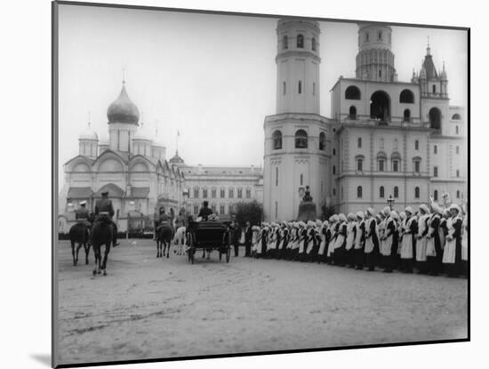 Tsar Nicholas II Reviewing the Parade of the Pupils of Moscow in the Kremlin, Russia, 1912-K von Hahn-Mounted Giclee Print