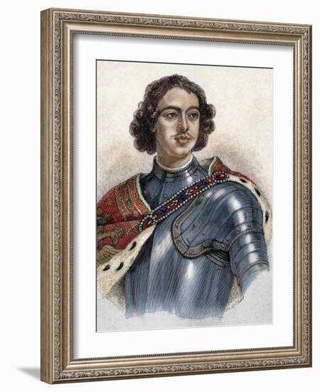 Tsar of Russia (1682-1725). He Was Proclaimed Tsar after the Death of His Brother Fedor Iii (1682)-Prisma Archivo-Framed Photographic Print