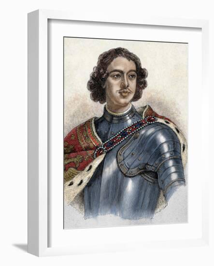 Tsar of Russia (1682-1725). He Was Proclaimed Tsar after the Death of His Brother Fedor Iii (1682)-Prisma Archivo-Framed Photographic Print
