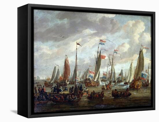 Tsar Peter I Visiting England in January 1698, Early 18th Century-Abraham Storck-Framed Premier Image Canvas