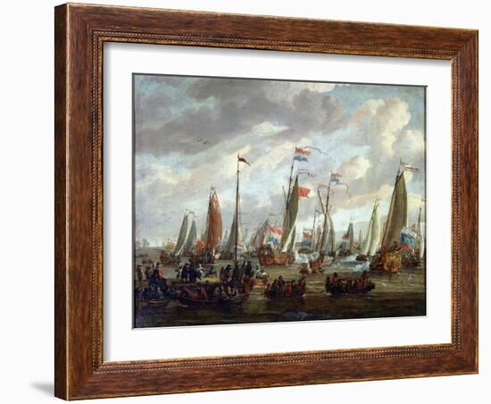 Tsar Peter I Visiting England in January 1698, Early 18th Century-Abraham Storck-Framed Giclee Print