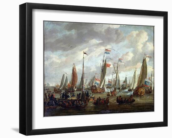 Tsar Peter I Visiting England in January 1698, Early 18th Century-Abraham Storck-Framed Giclee Print