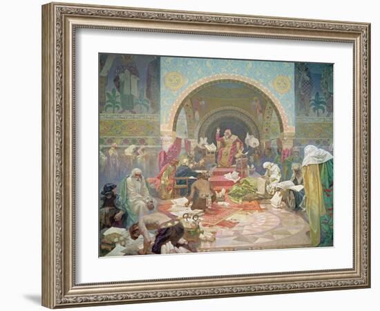 Tsar Simeon of Bulgaria (R.893-927), from the 'Slav Epic', 1923-Alphonse Mucha-Framed Giclee Print