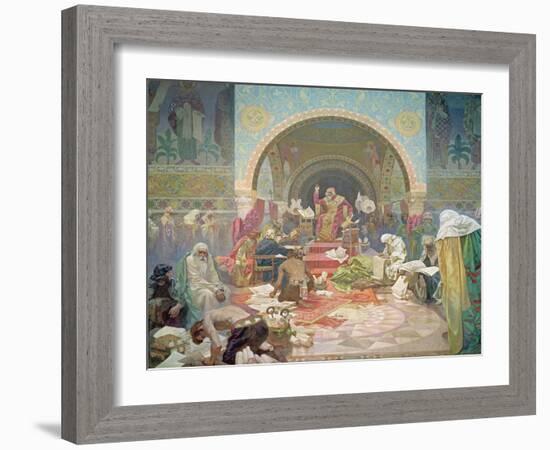 Tsar Simeon of Bulgaria (R.893-927), from the 'Slav Epic', 1923-Alphonse Mucha-Framed Giclee Print