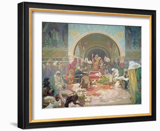 Tsar Simeon of Bulgaria (R.893-927), from the 'Slav Epic', 1923-Alphonse Mucha-Framed Giclee Print