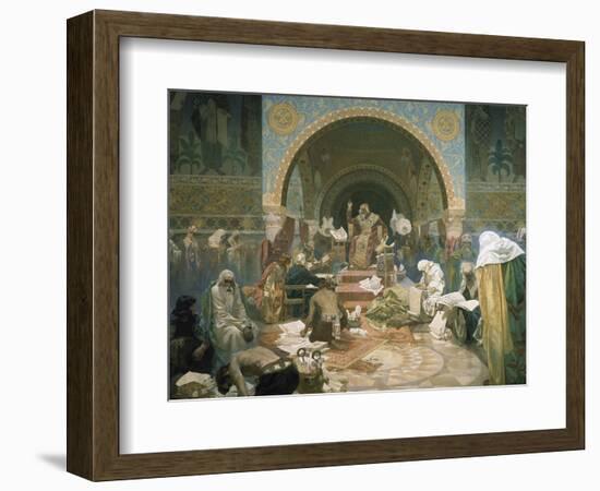 Tsar Simeon of Bulgaria (R.893-927), from the 'slav Epic', 1928-Alphonse Mucha-Framed Giclee Print