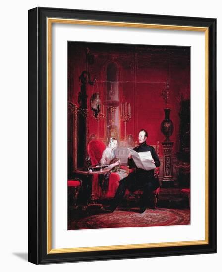 Tsarevich Alexander (1818-81) and His Wife Maria Alexandrovna, 1845-null-Framed Giclee Print