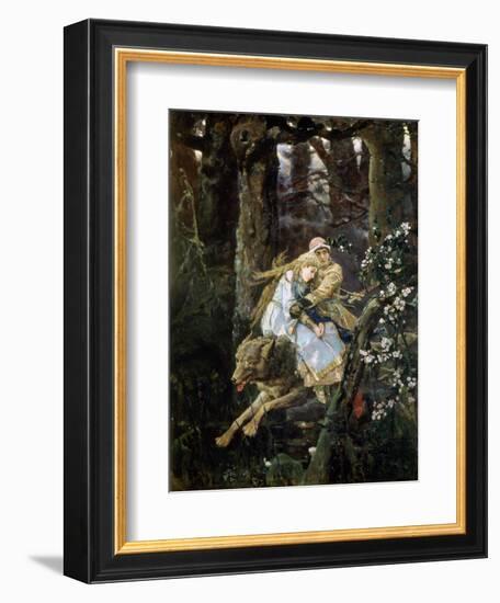 Tsarevich Ivan Riding the Grey Wolf, 1889-Viktor Mihajlovic Vasnecov-Framed Giclee Print