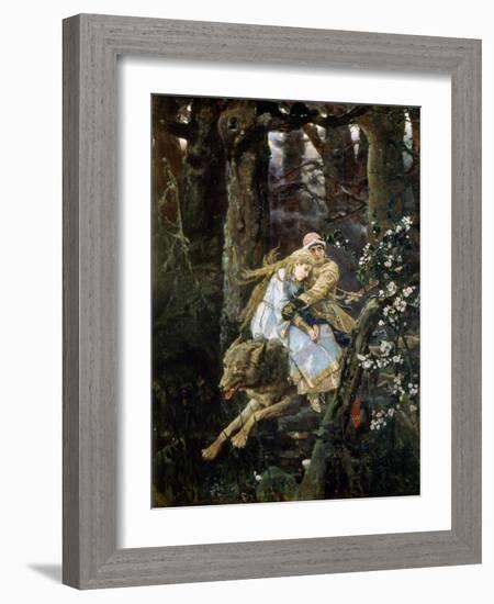 Tsarevich Ivan Riding the Grey Wolf, 1889-Viktor Mihajlovic Vasnecov-Framed Giclee Print