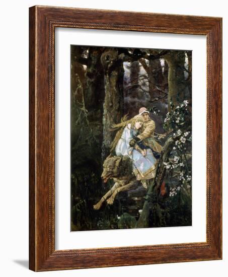 Tsarevich Ivan Riding the Grey Wolf, 1889-Viktor Mihajlovic Vasnecov-Framed Giclee Print