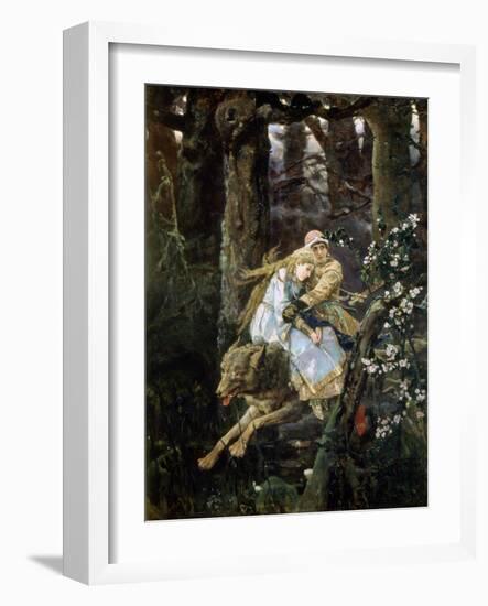 Tsarevich Ivan Riding the Grey Wolf, 1889-Viktor Mihajlovic Vasnecov-Framed Giclee Print