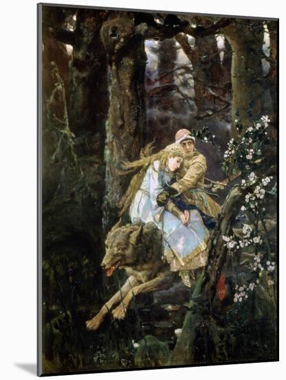 Tsarevich Ivan Riding the Grey Wolf, 1889-Viktor Mihajlovic Vasnecov-Mounted Giclee Print