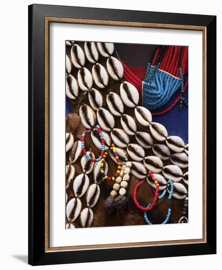 Tsemay Woman's Traditional Goatskin Dress, Key Afir, Lower Omo Valley, Ethiopia-Jane Sweeney-Framed Photographic Print