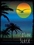 Vector Illustration on the Theme of Surf and Surf Club Florida Grunge Background. Vintage Design. T-tshirtdesign-Art Print