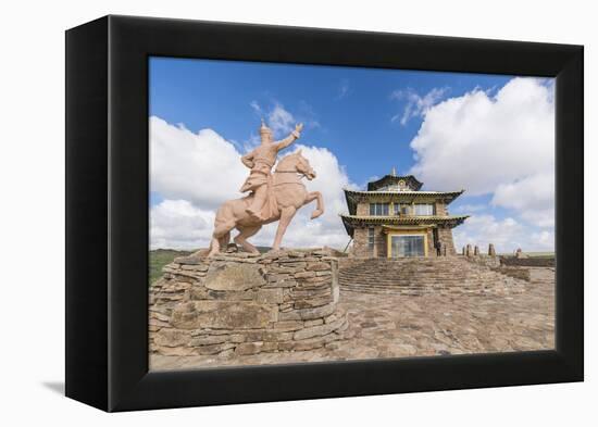 Tsorjiin Khureenii temple and Genghis Khan statue, Middle Gobi province, Mongolia, Central Asia, As-Francesco Vaninetti-Framed Premier Image Canvas