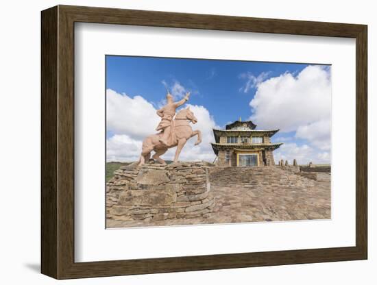 Tsorjiin Khureenii temple and Genghis Khan statue, Middle Gobi province, Mongolia, Central Asia, As-Francesco Vaninetti-Framed Photographic Print