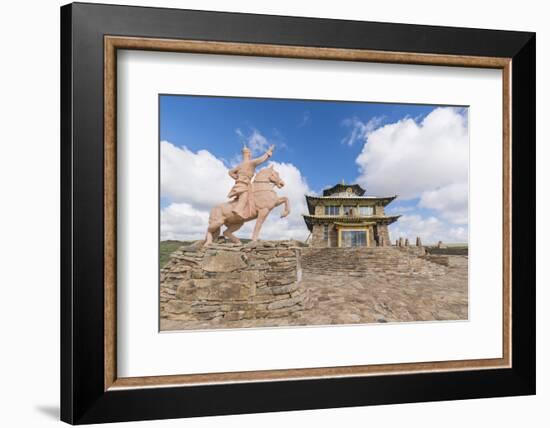 Tsorjiin Khureenii temple and Genghis Khan statue, Middle Gobi province, Mongolia, Central Asia, As-Francesco Vaninetti-Framed Photographic Print