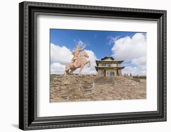 Tsorjiin Khureenii temple and Genghis Khan statue, Middle Gobi province, Mongolia, Central Asia, As-Francesco Vaninetti-Framed Photographic Print