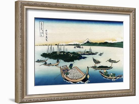 Tsukada Island in Musashi Province-Katsushika Hokusai-Framed Art Print