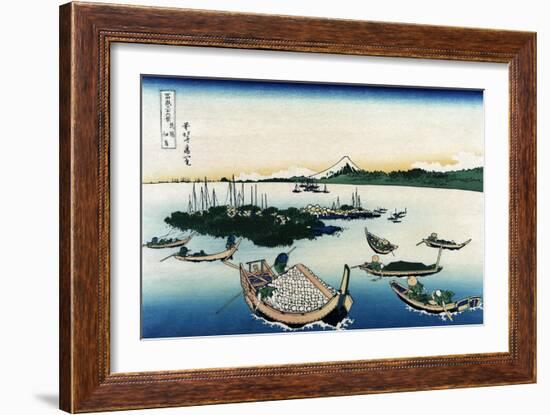 Tsukada Island in Musashi Province-Katsushika Hokusai-Framed Art Print