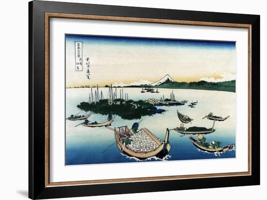 Tsukada Island in Musashi Province-Katsushika Hokusai-Framed Art Print