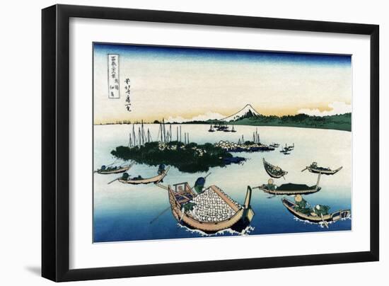 Tsukada Island in Musashi Province-Katsushika Hokusai-Framed Art Print