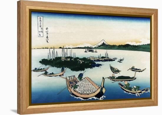 Tsukada Island in Musashi Province-Katsushika Hokusai-Framed Stretched Canvas