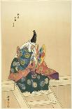 Quails and Full Moon, C.Early 1900s-Tsukioka Kogyo-Framed Giclee Print