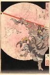 A Triptych of Fujiwara No Yasumasa Playing the Flute by Moonlight-Tsukioka Kinzaburo Yoshitoshi-Giclee Print