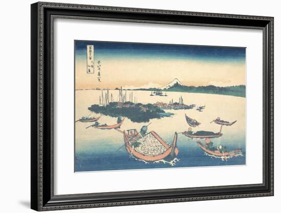 Tsukudajima in Musashi Province-Katsushika Hokusai-Framed Premium Giclee Print