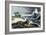 Tsunami Breaking on the Shore of Hawaii, 1800s-null-Framed Giclee Print