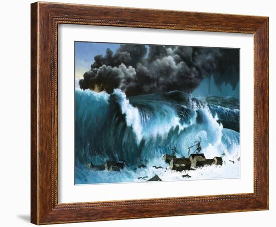 Tsunami Following Eruption of Krakatoa-Severino Baraldi-Framed Giclee Print