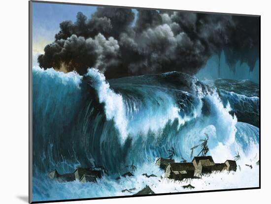 Tsunami Following Eruption of Krakatoa-Severino Baraldi-Mounted Giclee Print