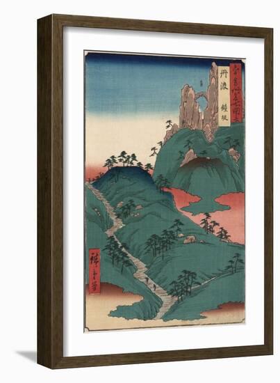 Tsuri-Gane (Hanging Bell), Slope, Tanba-Ando Hiroshige-Framed Art Print