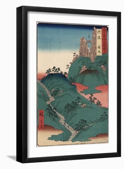 Tsuri-Gane (Hanging Bell), Slope, Tanba-Ando Hiroshige-Framed Art Print