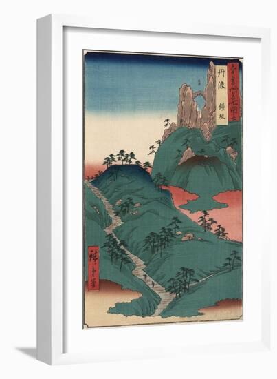 Tsuri-Gane (Hanging Bell), Slope, Tanba-Ando Hiroshige-Framed Art Print